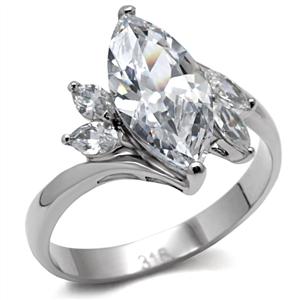 4.8CT CZ SWIRL STAINLESS STEEL RING-6 sizes